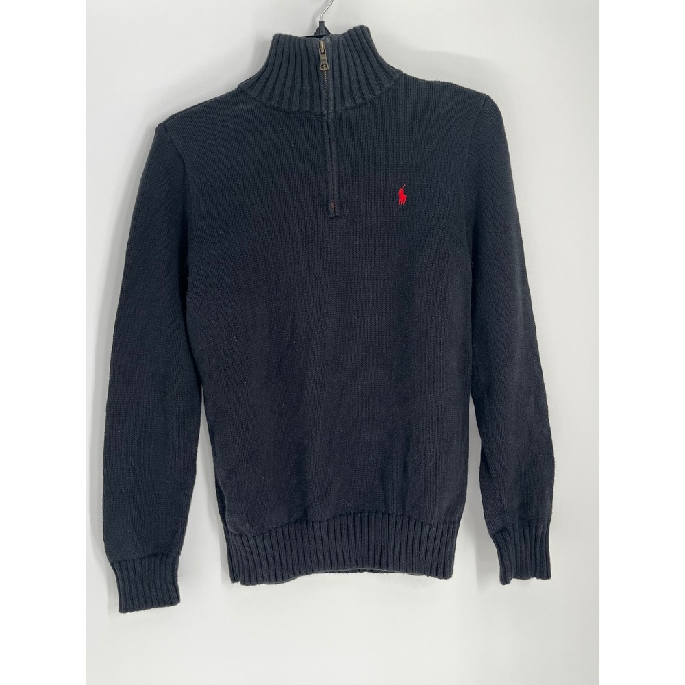 Polo Ralph Lauren Cotton  Quarter Zip Sweater Boys  L 14-16 Preppy Collegiate